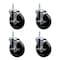 Service Caster 5 Inch Soft Rubber Wheel Swivel 34 Inch Threaded Stem Caster Set with Brake SCC SCC-TS20S514-SRS-TLB-34212-4 - alternate 1